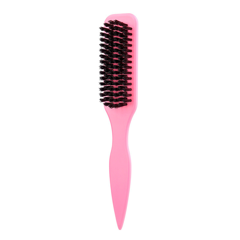 Boar Bristle Slick Back Hair Brush for Sleek Ponytail Bun & Smoothing Baby Hairs, Flyaways, Edge Control - Backcombing & Teasin