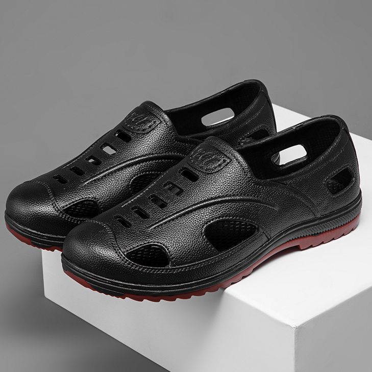Men Sandals for Cowhide Summer Beach Flats fashion Breathable Outdoor hiking Sandals Beach Rubber Men Trekking Sandals