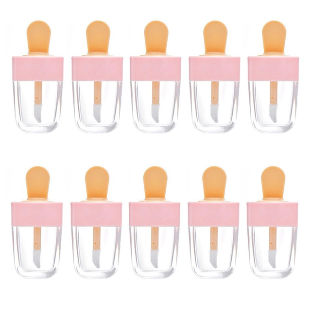 1pcs 8ml Lip Gloss Bottles Lip Glaze Tube Empty Pink Ice Cream Lipgloss Tube Packaging Material Makeup Diy Lip Glaze