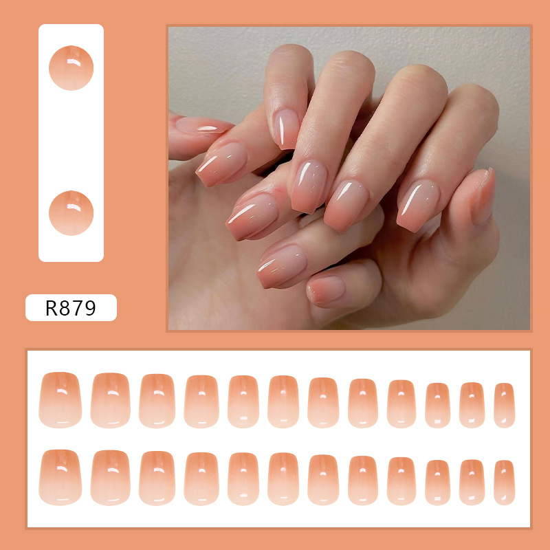 24Pcs French style Middle Long Fake Nails Forms For Extension Nail Art Press On Nails Manicure Tips For False Nails