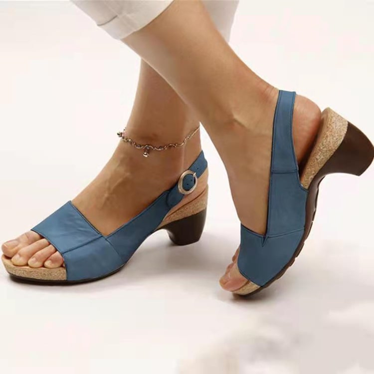 2023 Summer Women Sandals Open Toe Floral Shoes Solid Color Wedges Beach Hook Loop Casual Femme Flower Plus Size Sandalias Mujer