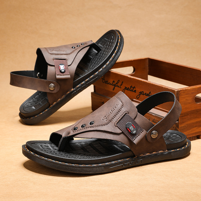 Mens Casual Fashion Sandals Summer Outdoor Open Toe Beach Shoes Breathable Slippers Indoor Soft Bottom Comfortable Non-slip