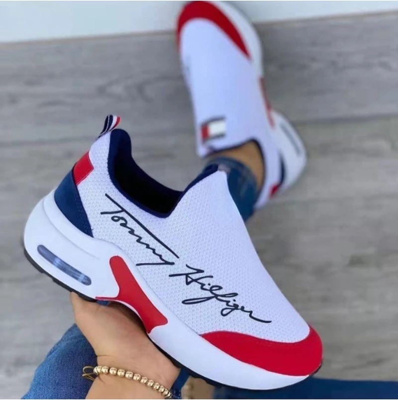 2026 Women Fashion Vulcanized Sneakers Platform Solid Color Flats Ladies Shoes Casual Breathable Wedges Ladies Walking Sneakers