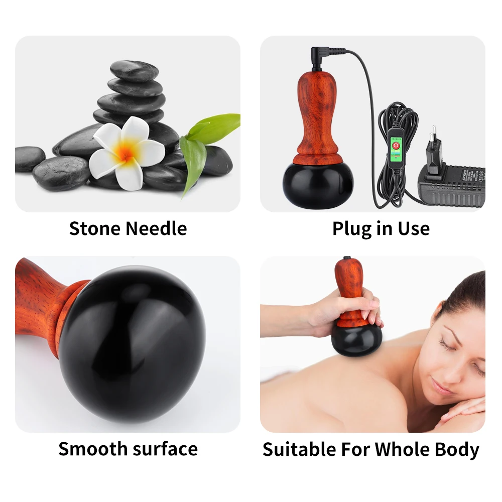 Bianstone Warming Moxibustion Instrument Hot Compress Tuina Tai Chi Ball Home Meridian Hot Stone Guasha Facial Massager 220V