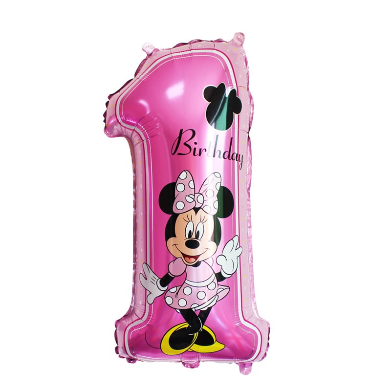 Happy birthday decoration balloon pink Blue baloon Number Helium Foil Balloons Baby 1st Birthday latex balloons
