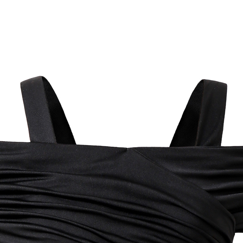 Black Dress For Kids Girls Off-the-Shoulder Tiered Sleeveless Gown Party Dating Clothes Children Clothes Summer Clothes For 8-12