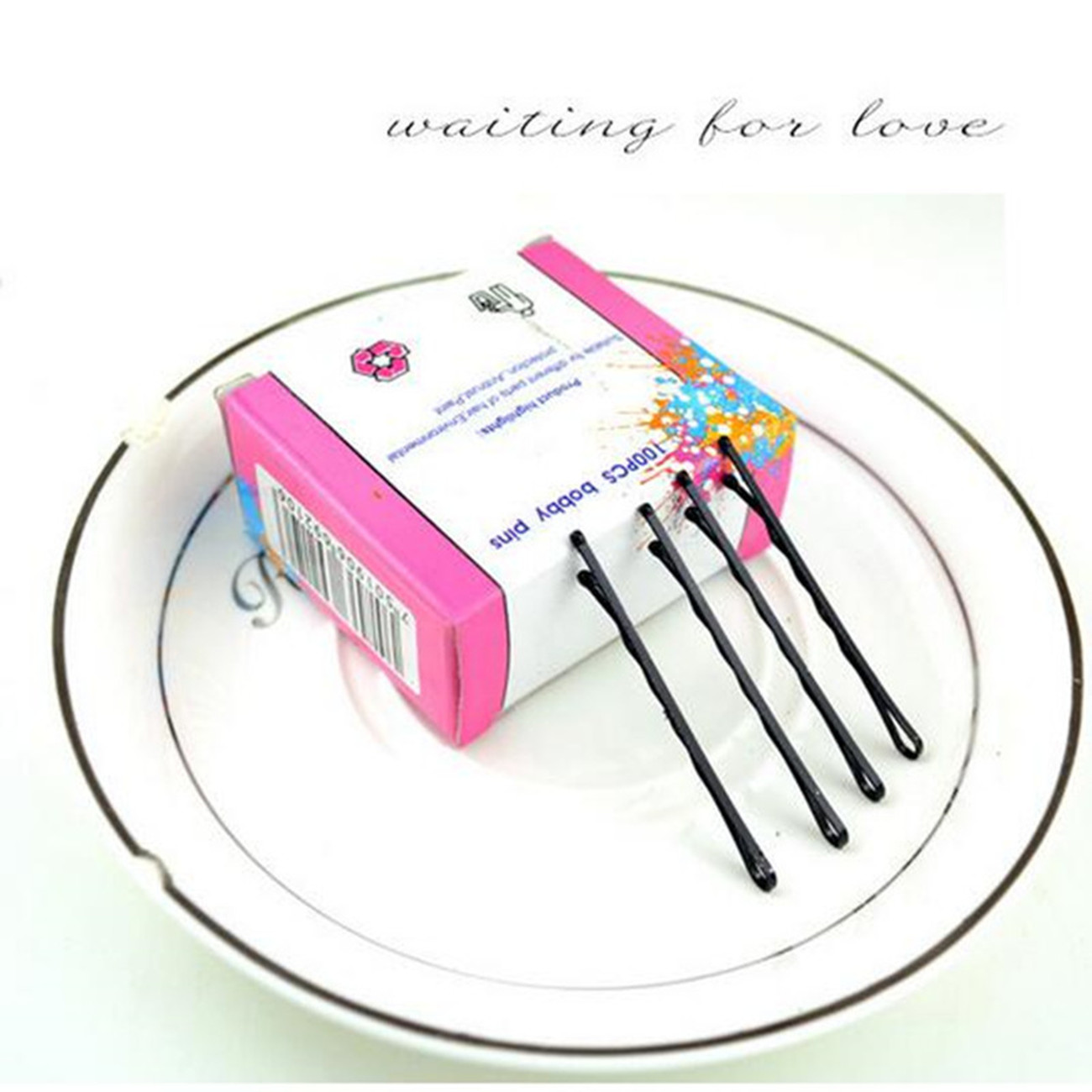 100 Pcs/lot Small Clip Hair Clip Hairpin Korean Version of Latest Black Wire Word Folder One Containing Hairpin Hair Clips