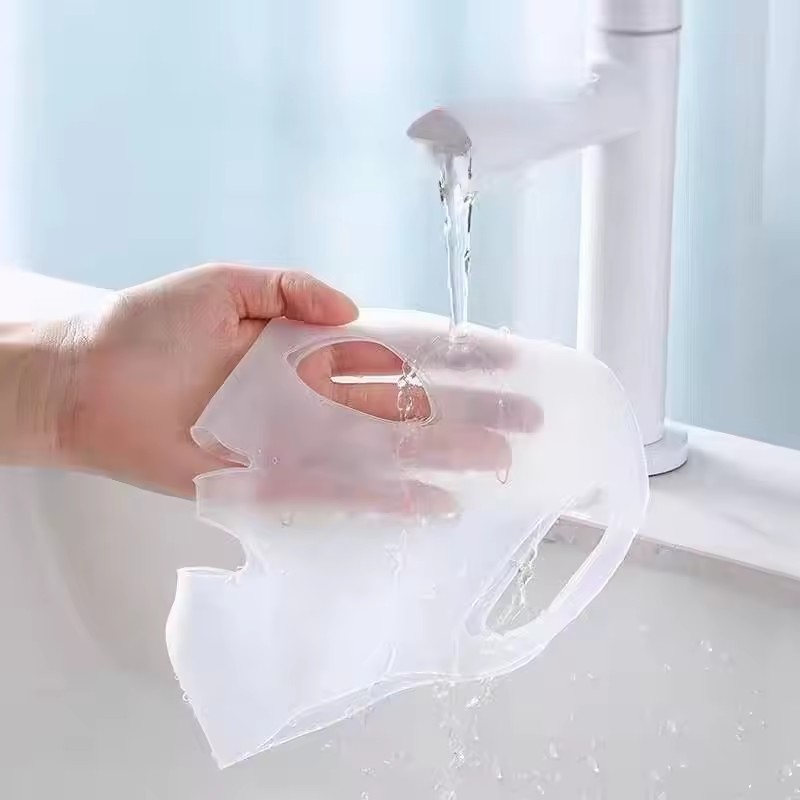 3D Silicone Face Mask Women Skin Care Moisturizing Lifting Firming Anti Wrinkle Reusable Gel Sheet Mask Facial Skin Care Tool
