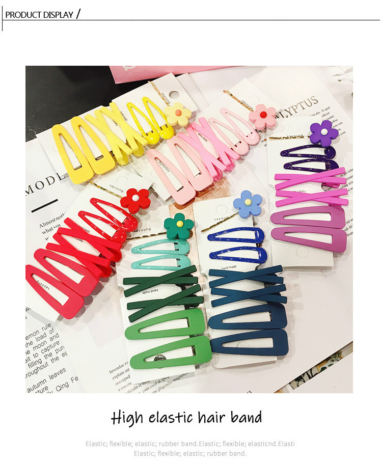 Green hairpin ins girl soft pottery small lace clip female headdress word clip small hair clip