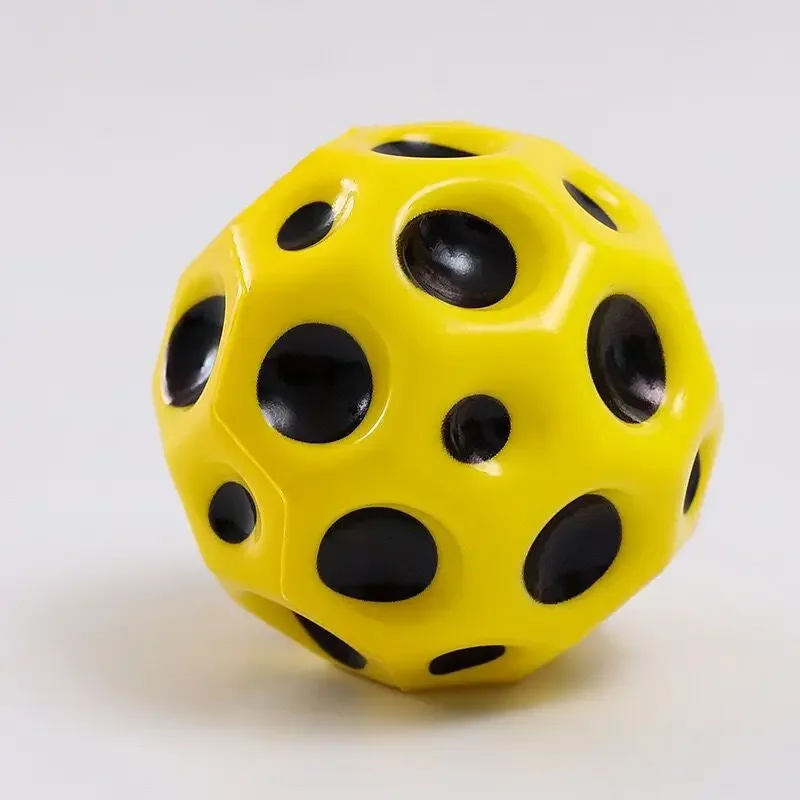 High Resilience Hole Ball Soft Bouncy Ball Anti-fall Moon Shape Porous Bouncy Ball Kids Indoor Outdoor Toy Ergonomic Design