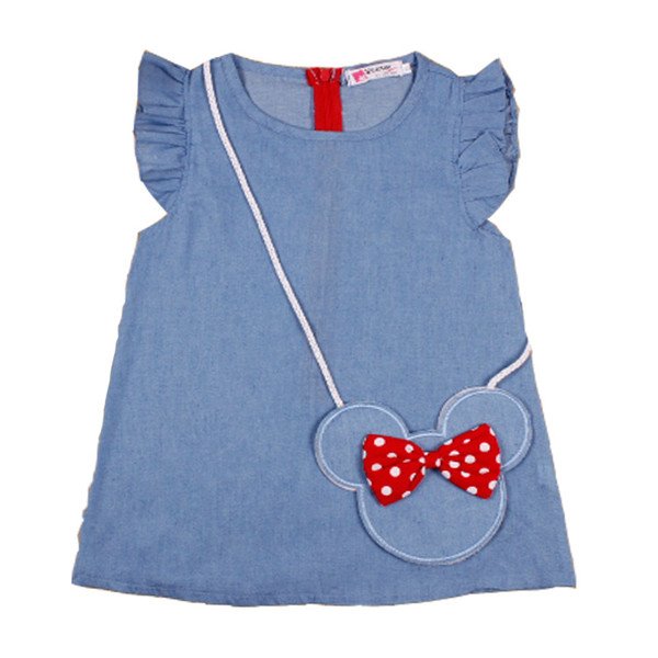 New children's clothing girls skirt baby dress girls denim pocket skirt