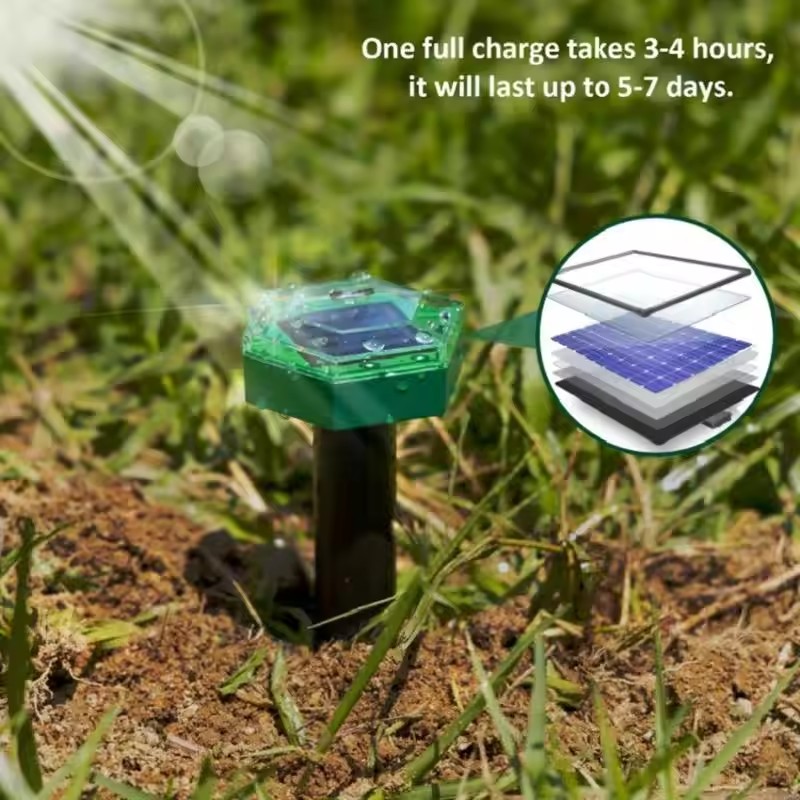 Solar Power Mole Repeller Snake Deterrents Outdoor Groundhog Repellents