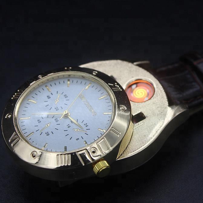 windproof electric smart usb charging cigarette lighter wrist watch with usb lighter electronic for men