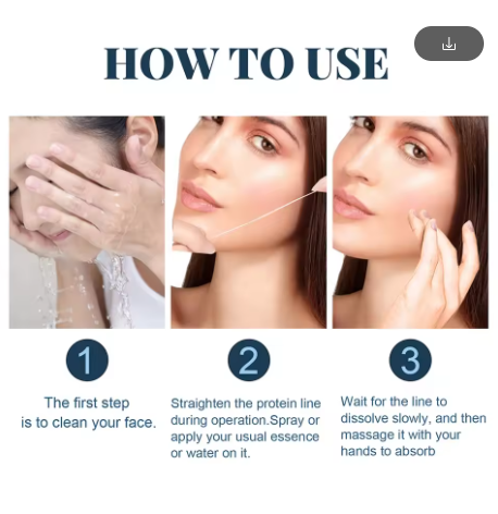 60pcs Gold Protein Line Anti-Wrinkle Firming Facial Filler No Needle Absorbable Fade Fine Lines Collagen Thread Anti-Aging Serum