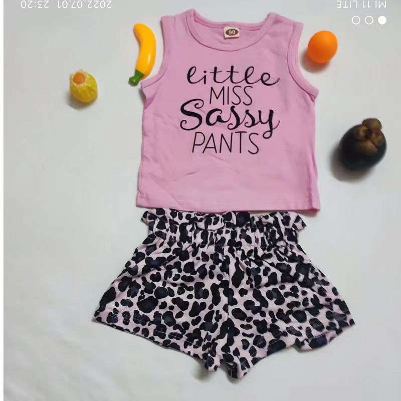 Toddler Kids Baby Girls Sleeveless Printing Tops+Flower Shorts+Headband Set Outfits Clothes 3Pcs