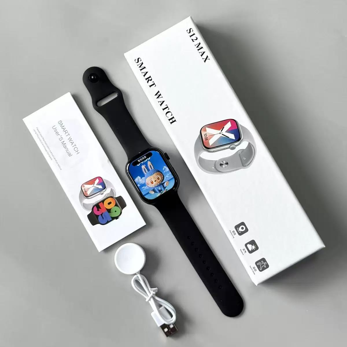 S12 Max Smart Watch Men 49mm Series 9 AMOLED Screen NFC Compass Waterproof For Apple Watch IWO Ultra 9 Smartwatch