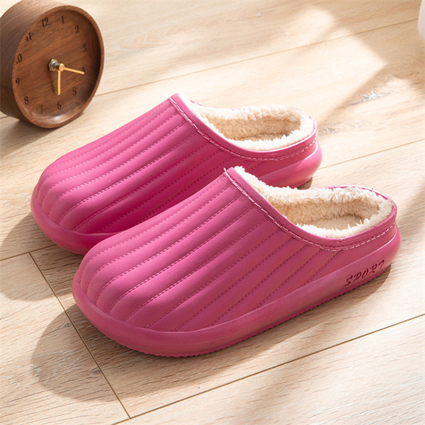 Winter Warm Plush Slippers Waterproof Slippers Woman Men Indoor Slippers Lovers Home Slipper Thick Sole Femael Kitchen Shoes