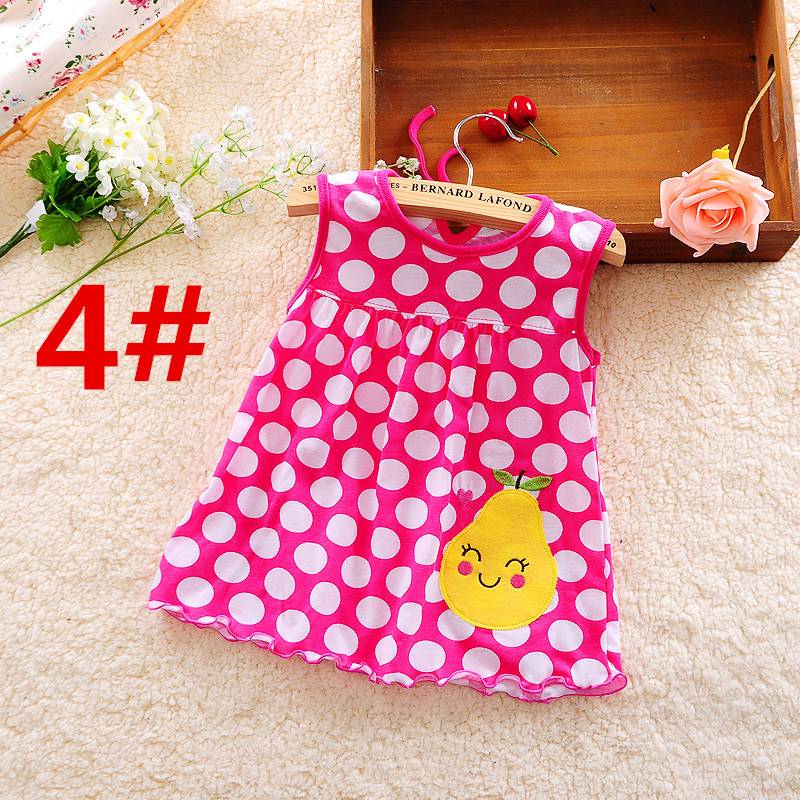 Baby Dress Cute Animal Plant Baby Dress Little Girl in Sleeveless Dress Casual Cotton Vest Little Princess Dress
