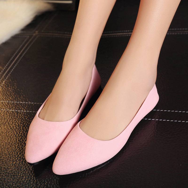 Women Flats Slip on Flat Shoes Candy Color Woman Boat Shoes Black Loafers Faux Suede Ladies Ballet Flats LHCGY