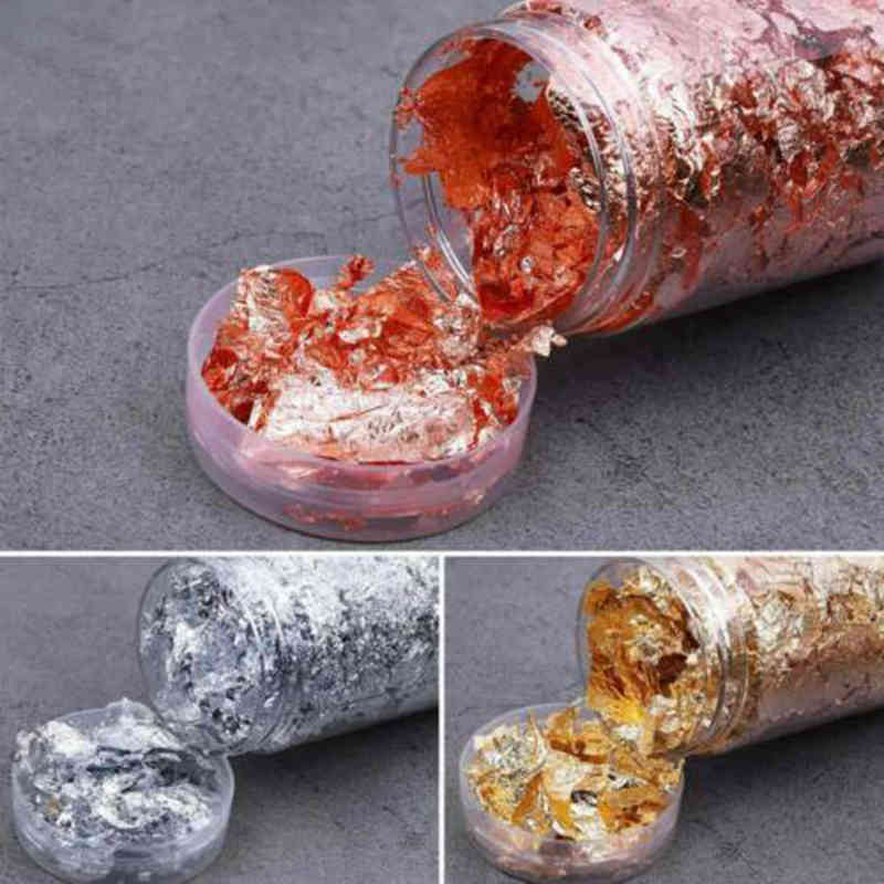 3D Gold foils DIY Nail Art Relief Art Painting Rose Gold Leaf 3g/bottle