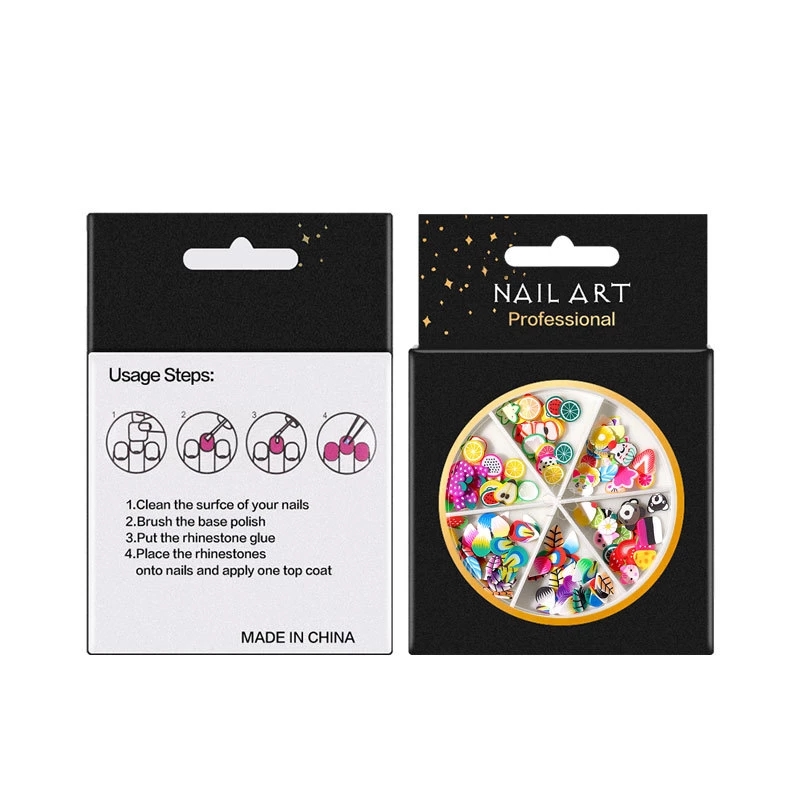 1 box mixed 6 grid turntable AB Rhinestone Nail Art Accessories Rivet Butterfly Pearl Crystal Jewelry Sequin Nail DIY