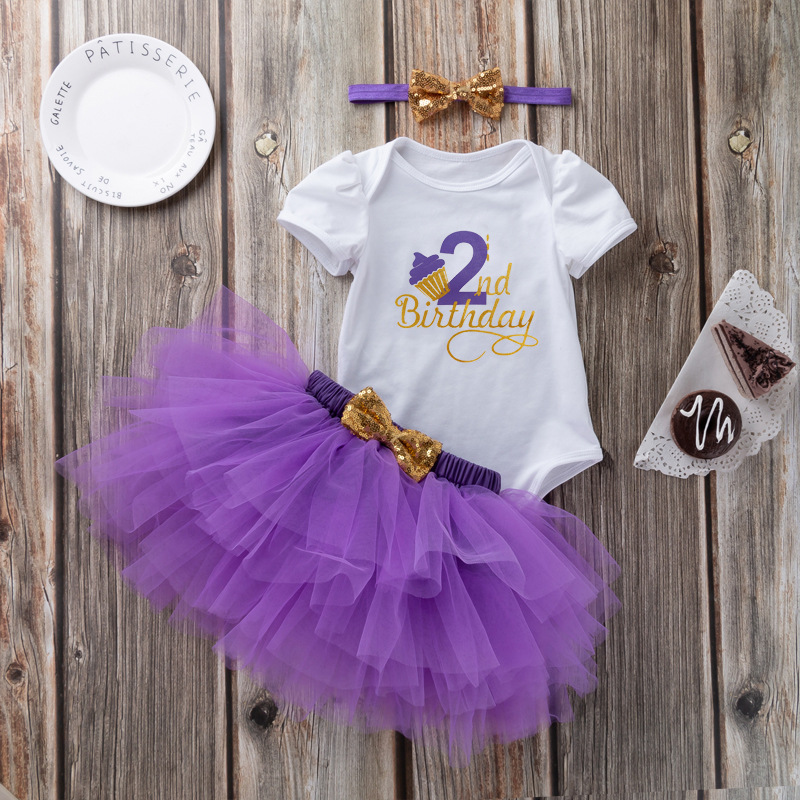 baby girl's birthday suit romper princess dress