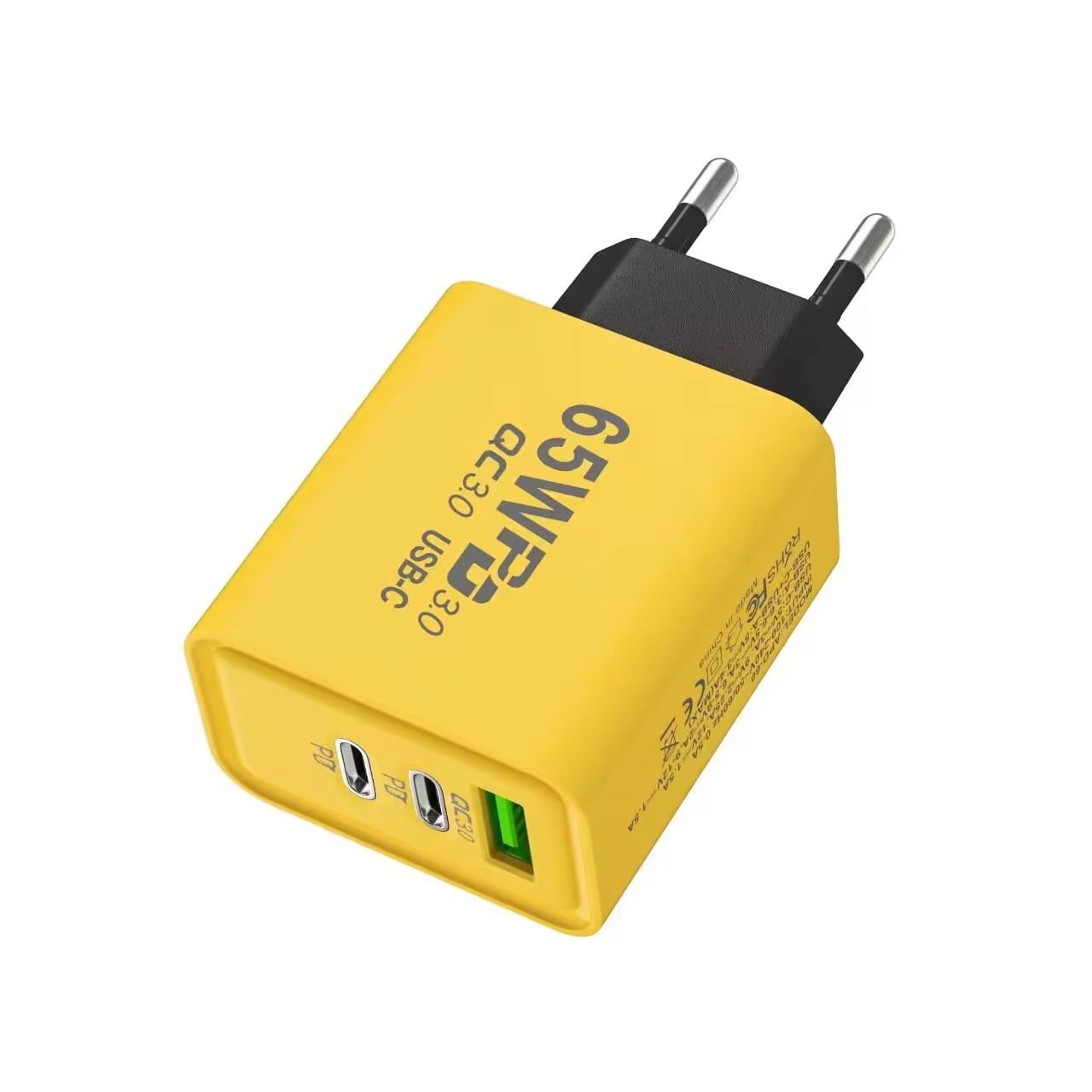65W PD Charger Dual Type-c Single Usb Charging For Apple 15 Huawei Mobile Phone 5v2a EU/US Charging Head Universal