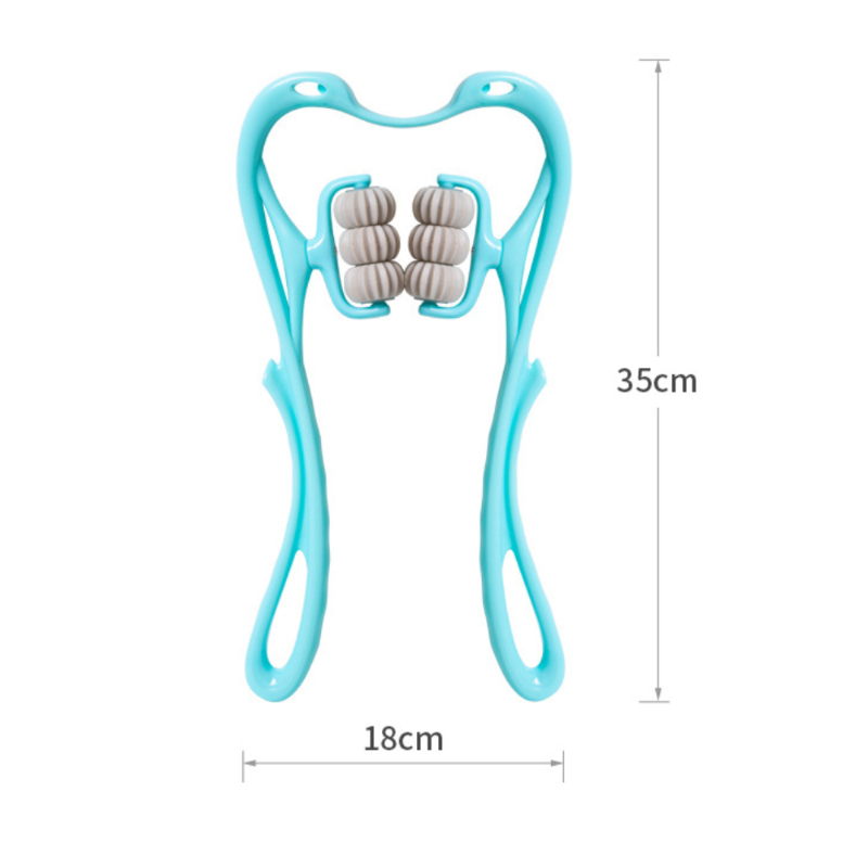 1pcNeck Massager Adjustable Six-wheel Manual Pressing Neck Shoulder Relax Muscles Neck Massage Roller Cervical Spine Health Care