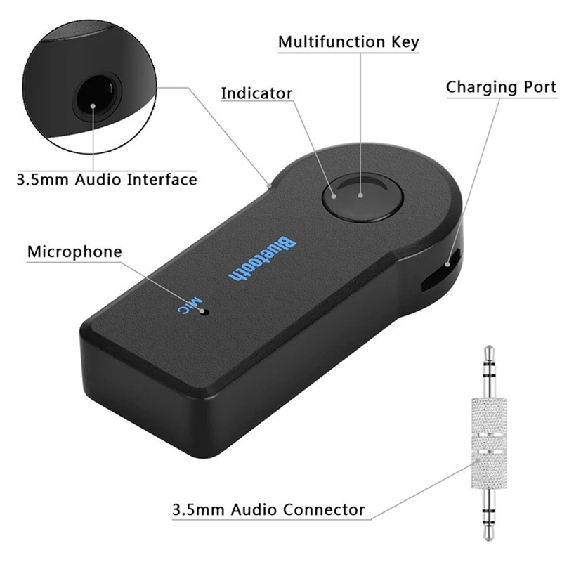 2 in 1 Wireless Bluetooth 5.0 Receiver Transmitter Adapter 3.5mm Jack For Car Music Audio Aux A2dp Headphone Reciever Handsfree