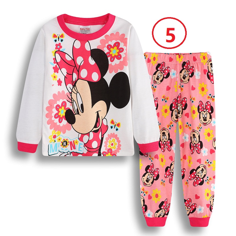 Children's wear new girls cartoon Minnie short sleeve fifth pants two pieces sets kids summer cotton suit