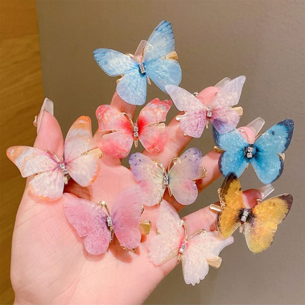 6Pcs/Set Colorful Butterfly Hairpins Girl Hair Clips Barrettes Women Sweet Hair Ornament Headwear Fashion Hair Accessories