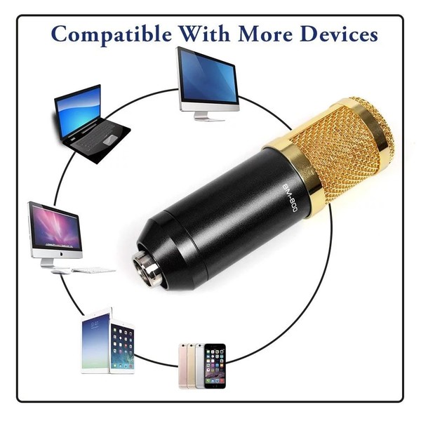 Condenser Microphone Studio Sound 3.5mm Wired Vocal Recording Microphone Broadcast And Studio Shock Mount Radio Microphones