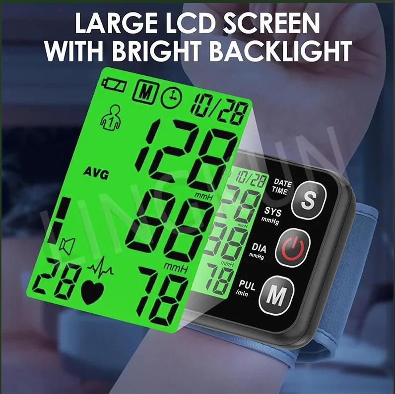 English Voice Wrist Blood Pressure Monitor Tonometer Digital Sphygmomanometer Electronic Bp Monitors High Accurate BP Monitors