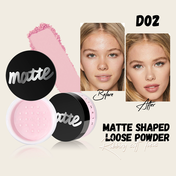 1PC Pink Glitter Setting Powder 6 Color Long Lasting Oil Control Pearlescent Natural Face Matte Shimmer Loose Powder