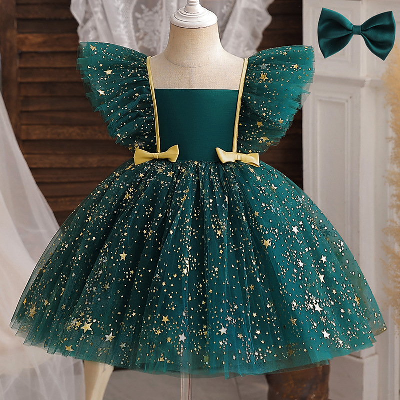Vintage Girl Party Dress Baby 1st Birthday Baptism Vestido Embroidery Floral Bow Tutu Gown Girls Princess Wedding Evening Dress