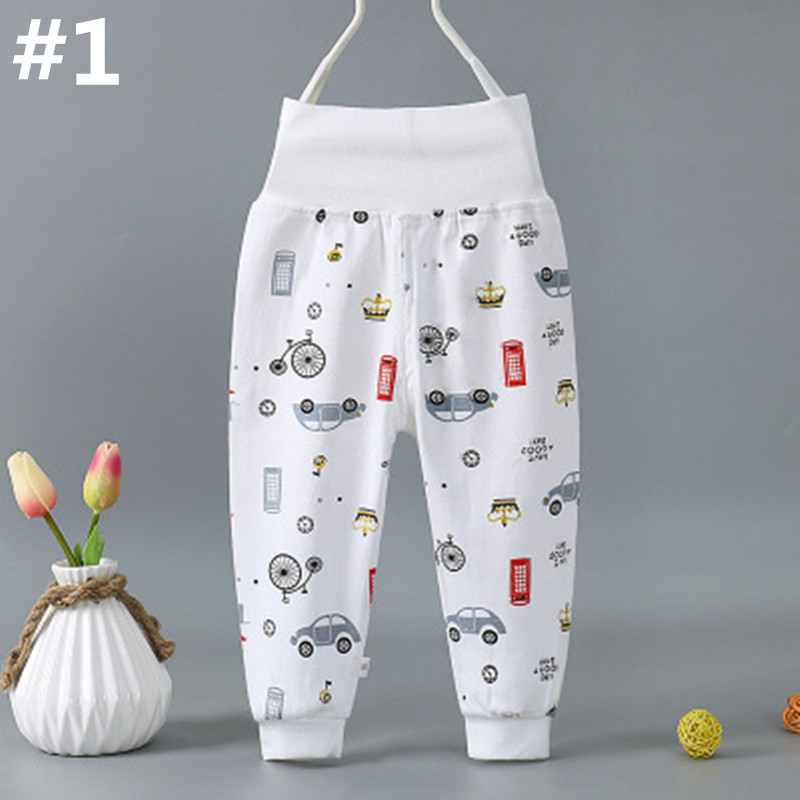 Baby High Waist Pure Cotton Bottoming Protect The Belly Pants（Color randomised）