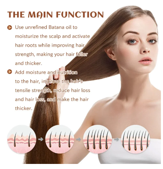120ML Pure Batana Oil For Hair Growth Batana Oil Butter Hair Mask From Honduras Hair Loss Treatment For Black Men & Women