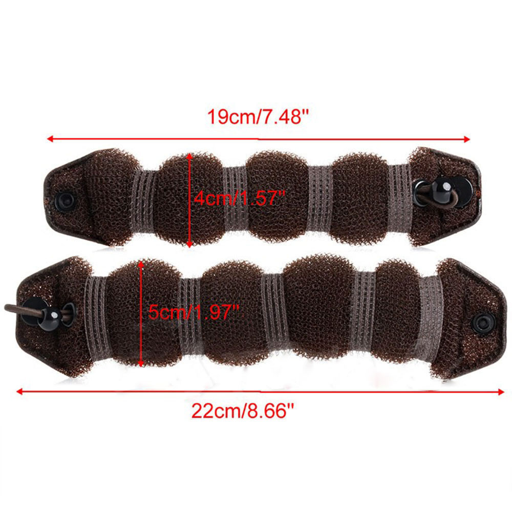 2pcs Women Hair Styling Former Magic Sponge Bun Maker Donut Ring Shaper Foam Braider Tool For Girl's DIY Hair Style Big size