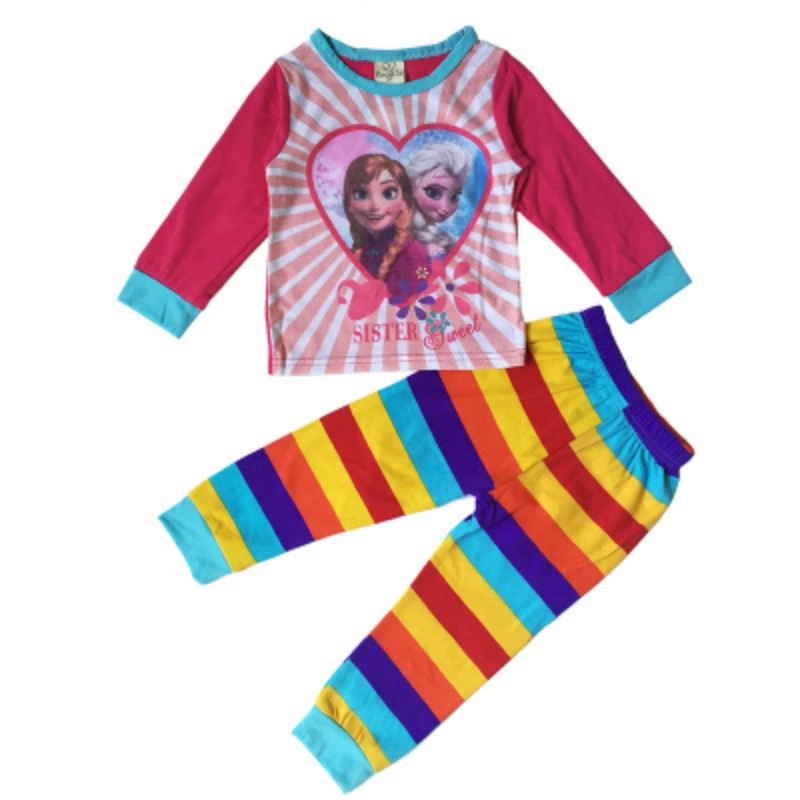 2-7 years old children's pajamas set for boys frozen Anna Elsa printed pajamas girls family kids clothes pajamas baby pajamas