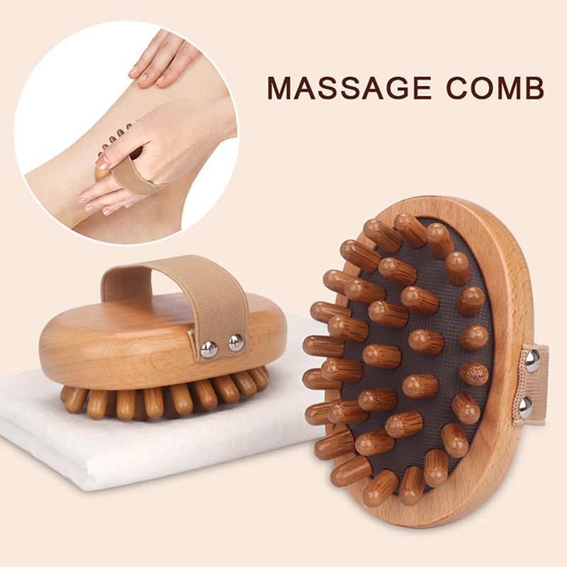 Wooden Body Massage Comb Beech Comb Air Cushion Meridian Brush Head Air Bag Unclogger Acupoint Meridian Brush Head Care Massager