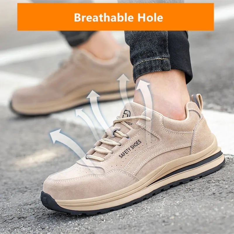 safety shoes men anti-smash anti-puncture lightweight breathable work shoes