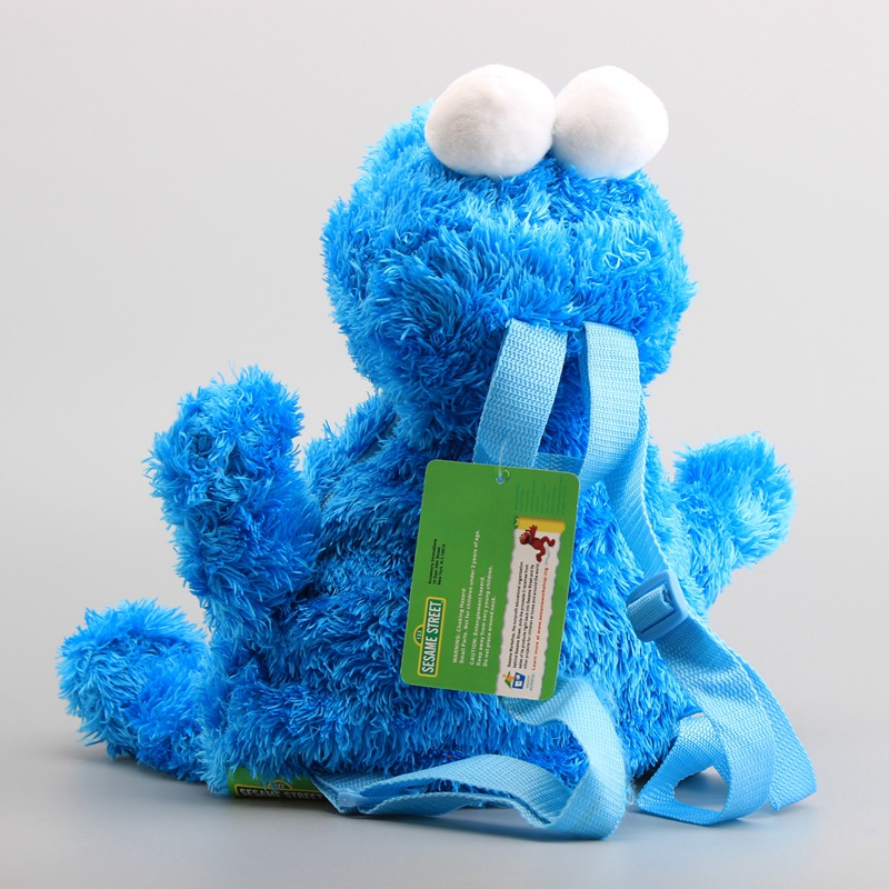 3 style 45cm Sesame Street Plush Backpack Red Elmo Blue Cookie Guy Yellow Big Bird Plush Bag Children's School Bag