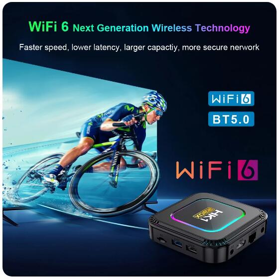 HK1 RBOX K8 Rockchip RK3528 2.4G 5G Wifi6 BT4.0 RAM 4GB ROM 64GB Quad Core 8K Android 13 TV Box