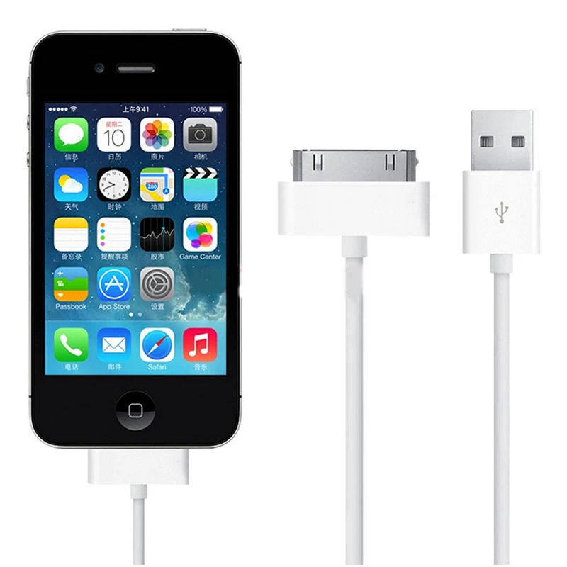 USB Data Charger Cable for iPhone 4 4s iPod Nano iPad 2 3 iPhone 30 Pin Cable USB 1m Charging Cable Chargeur Phone Accessories