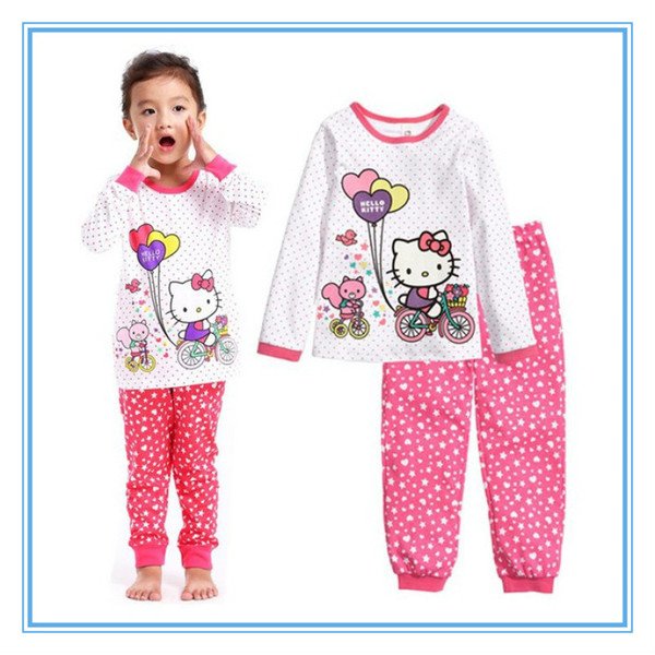 Kids Girls Tops+Leopard Pants Pyjamas Pajamas Sets Sleepwear Long Sleeve Pajama Baby Pjs Children 7years Kids Clothes 90-130cm