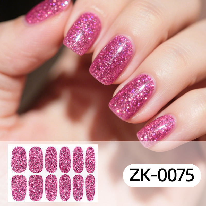 2pcs Nail Art Stickers, Self-Adhesive, Full Cover, Finished Nail Stickers, Decoration, Waterproof Nail