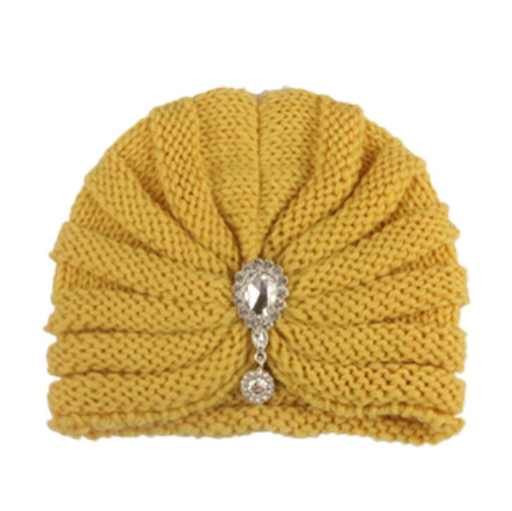 Baby knitted warm cover cap children's wool with drill hat