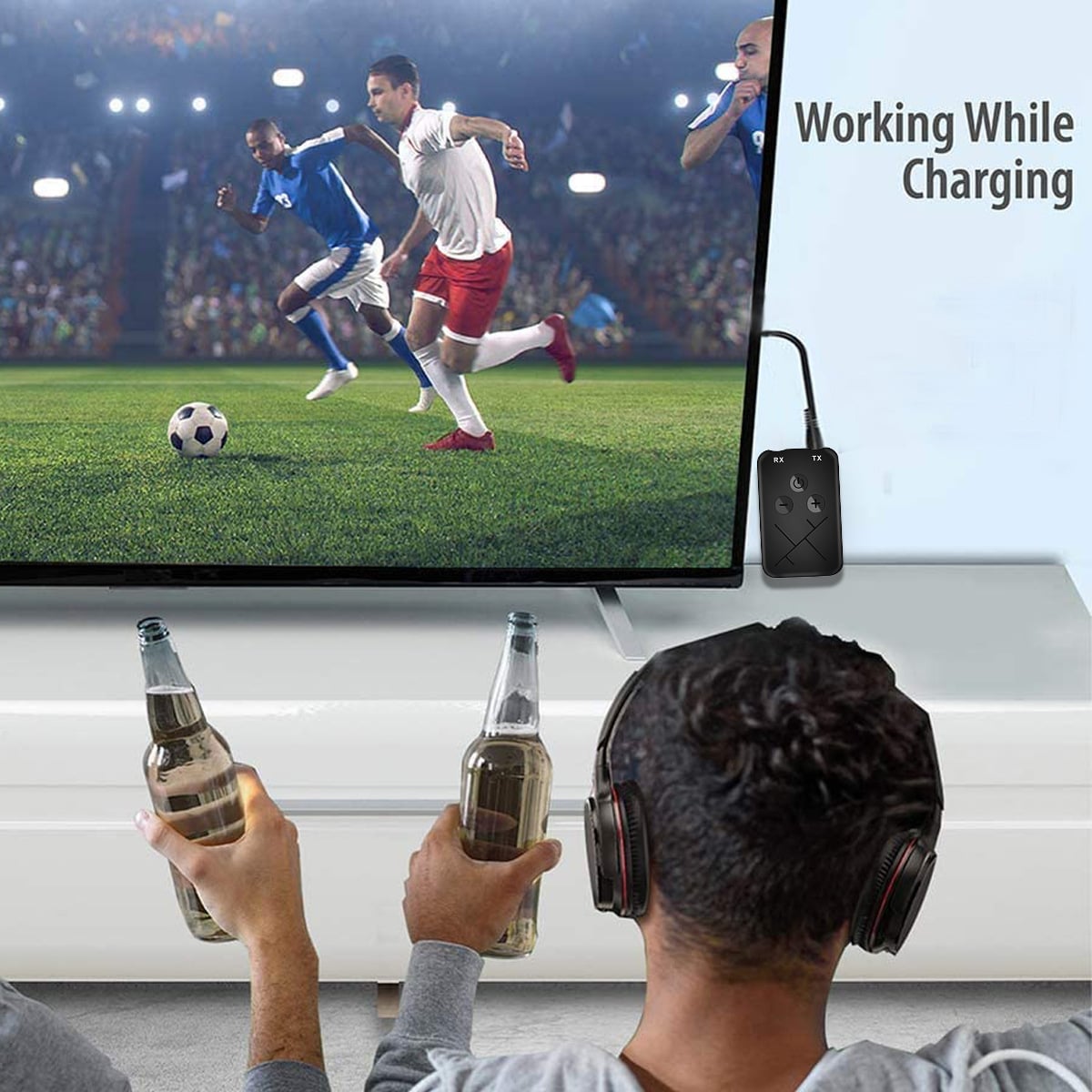 Bluetooth Receiver Transmitter 2 in 1 Stereo APTX Wireless Aux Audio Receiver 3.5mm Jack RCA Car Adapter for TV PC BT 5.0, 4.2