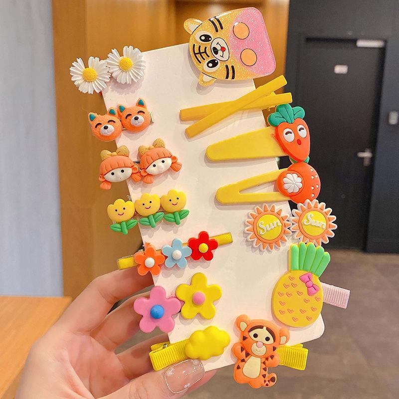 14PCS Girls Sweet Hair Clip Rainbow Fruit Cute Cartoon Hair Bands Lovely Hair Accessories Headwear Hairpins Headdress Barrettes