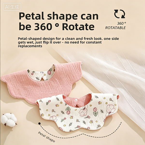 Organic Cotton Muslin Newborn Baby Bibs For Teething Drooling Soft & Absorbent Saliva Towel Burp Cloth Baby Feeding Drool Bibs